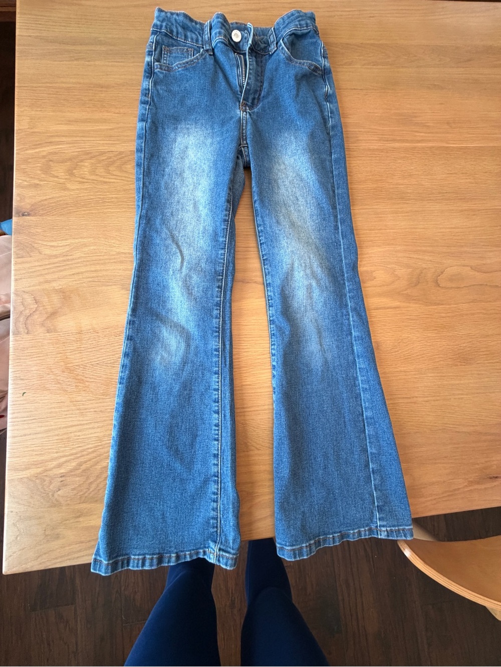SHEIN Medium Blue Flared Kids Jeans